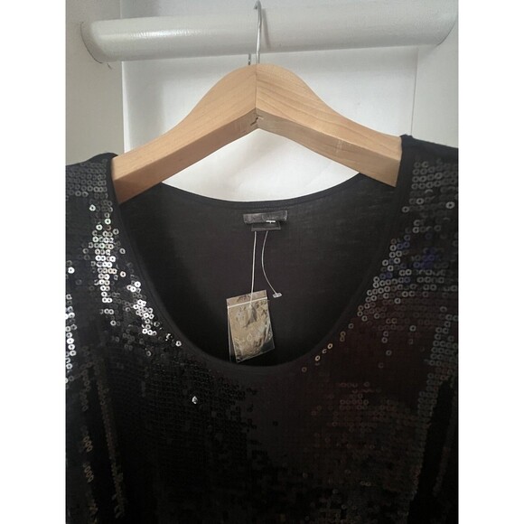 Dressy Tank Top Black Sequins Womens XL NEW Weddings Dates Nue Options SNCS2542B - Picture 3 of 14